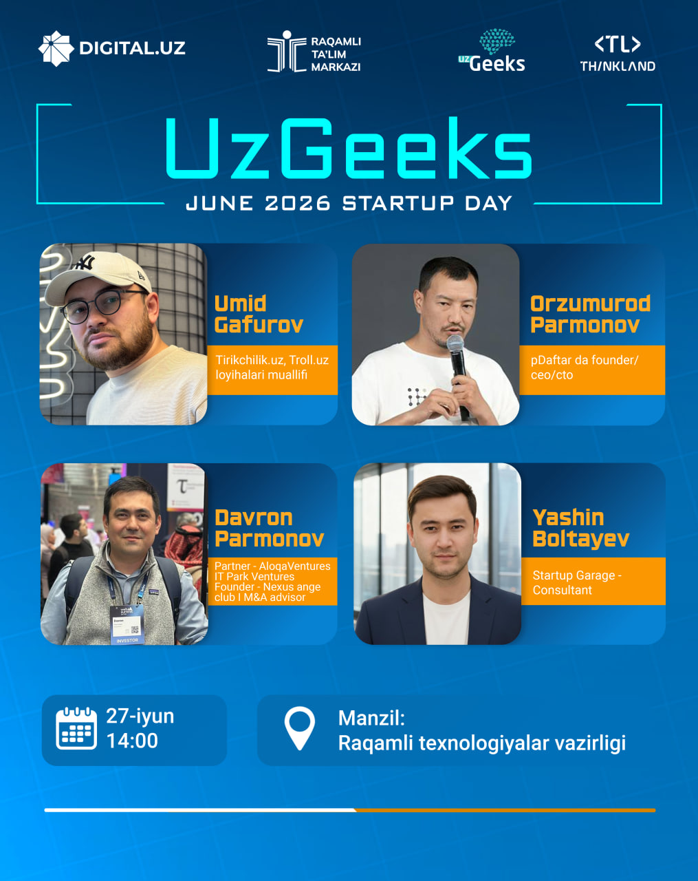 UzGeeks June2026 Startup Day Meetup